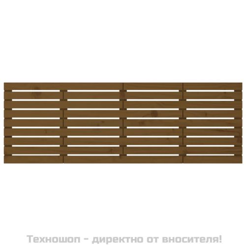 Стенна табла за спалня, меденокафява, 166x3x63 см, бор масив