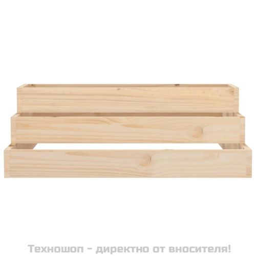 Плантер, 80x80x27 см, борово дърво масив