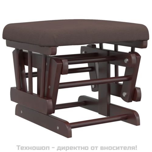 Плъзгащ се стол с табуретка, кафяв, текстил