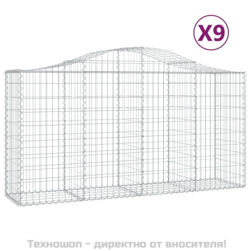 Габионни кошници арка 9 бр 200x50x100/120 см поцинковано желязо