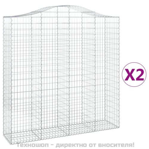 Габионни кошници арка 2 бр 200x50x200/220 см поцинковано желязо