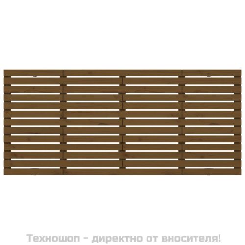 Стенна табла за спалня, меденокафява, 166x3x91,5 см, бор масив