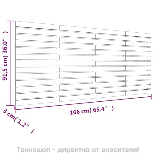 Стенна табла за спалня, меденокафява, 166x3x91,5 см, бор масив