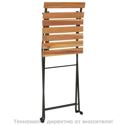 Сгъваем бистро комплект от 7 части, акация масив и стомана