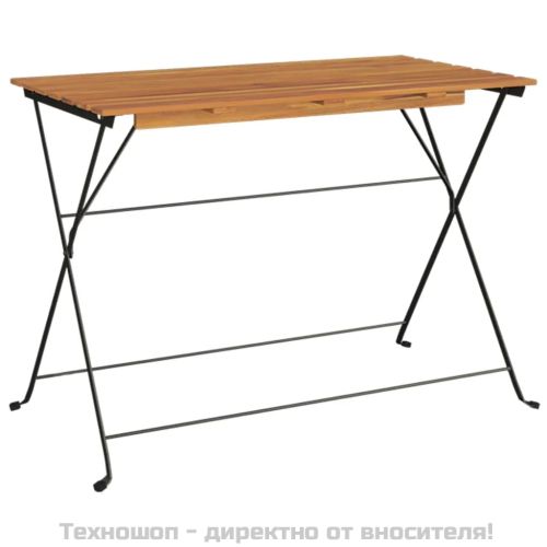 Сгъваем бистро комплект от 7 части, акация масив и стомана