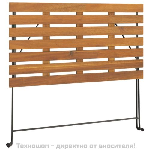 Сгъваем бистро комплект от 7 части, акация масив и стомана