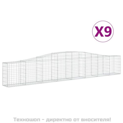 Габионни кошници арка 9 бр 400x30x60/80 см поцинковано желязо