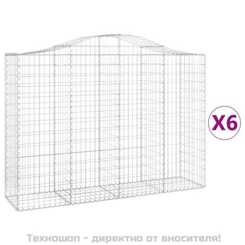 Габионни кошници арка 6 бр 200x50x140/160 см поцинковано желязо