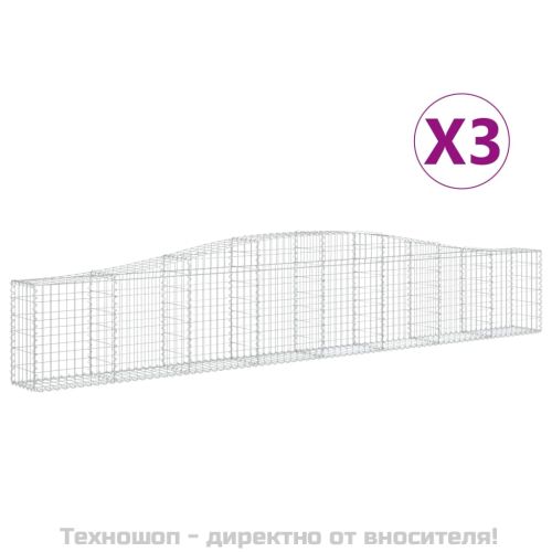 Габионни кошници арка 3 бр 400x30x60/80 см поцинковано желязо