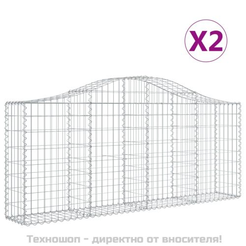 Габионни кошници арка 3 бр 200x30x80/100 см поцинковано желязо