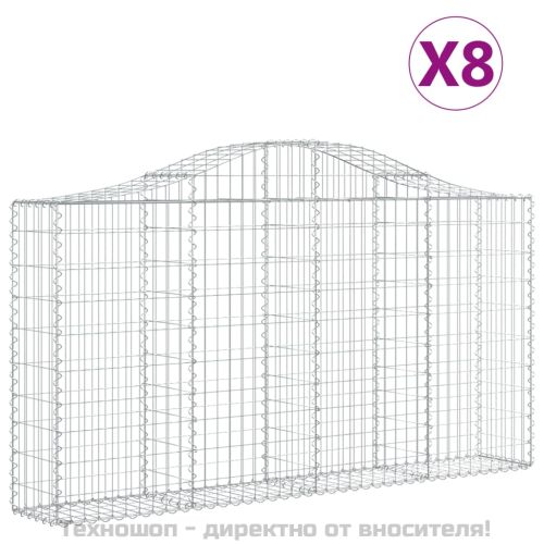Габионни кошници арка 8 бр 200x30x100/120 см поцинковано желязо