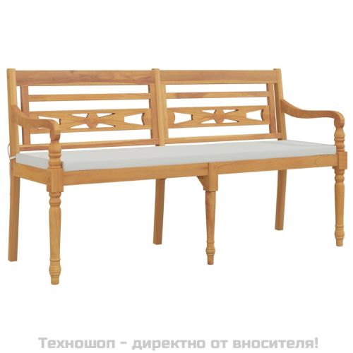 Пейка Батавия с възглавница, 150 см, тик масив
