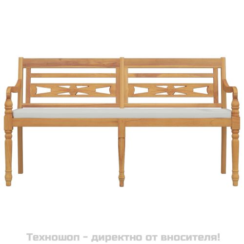 Пейка Батавия с възглавница, 150 см, тик масив