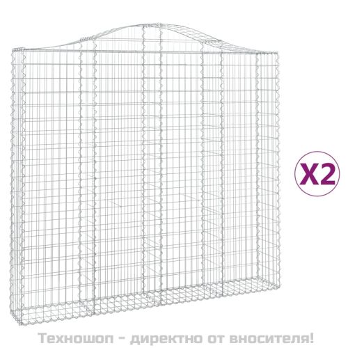 Габионни кошници арка 2 бр 200x30x180/200 см поцинковано желязо