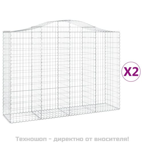 Габионни кошници арка 2 бр 200x50x140/160 см поцинковано желязо