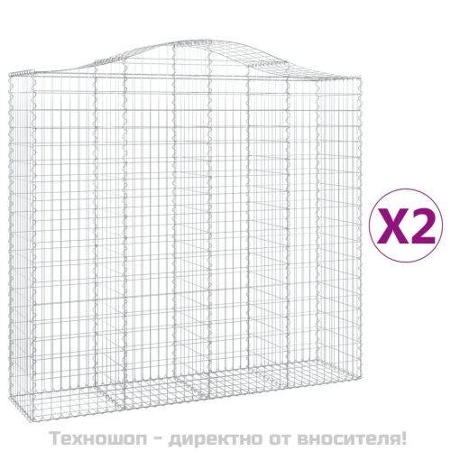 Габионни кошници арка 2 бр 200x50x180/200 см поцинковано желязо