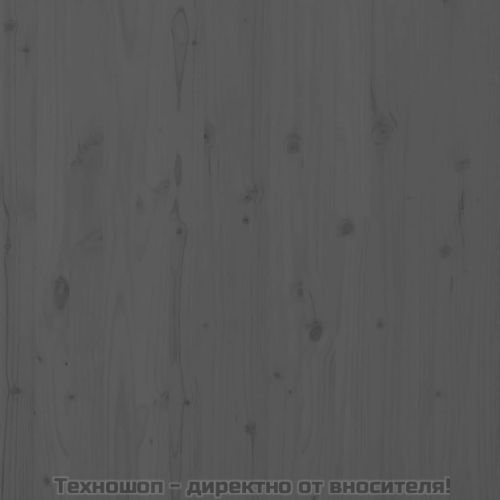 Стенна табла за спалня, сива, 166x3x91,5 см, борово дърво масив
