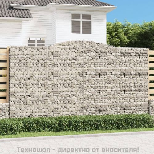 Дъговидна габионна кошница 400x30x220/240 см поцинковано желязо