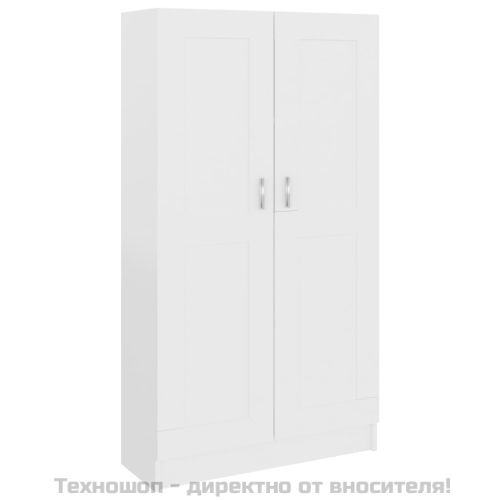 Библиотека, бяла, 82,5x30,5x150 см, инженерно дърво