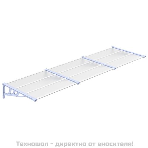 Навес за врата, сиво и прозрачно, 297,5x90 см, поликарбонат