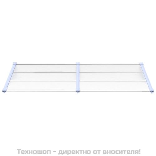 Навес за врата, сиво и прозрачно, 199x90 см, поликарбонат