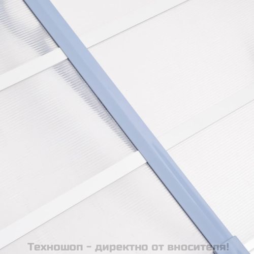 Навес за врата, сиво и прозрачно, 199x90 см, поликарбонат