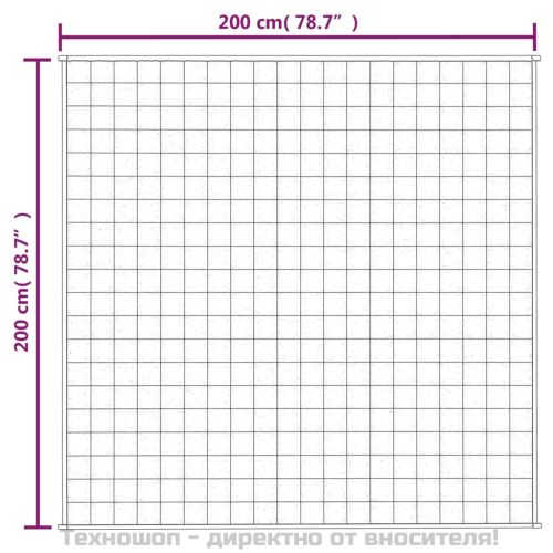 Утежнено одеяло сиво 200x200 см 9 кг плат