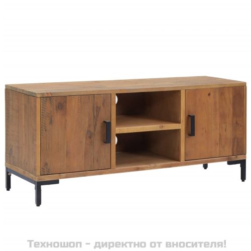 ТВ шкаф, кафяв, 110x35x48 см, борова дървесина масив