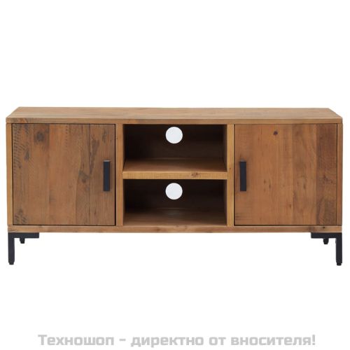 ТВ шкаф, кафяв, 110x35x48 см, борова дървесина масив