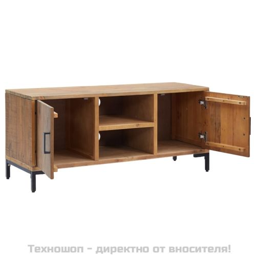 ТВ шкаф, кафяв, 110x35x48 см, борова дървесина масив
