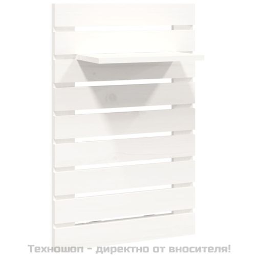 Нощни рафтове за стена, 2 бр, бели, борово дърво масив
