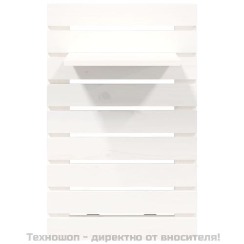 Нощни рафтове за стена, 2 бр, бели, борово дърво масив