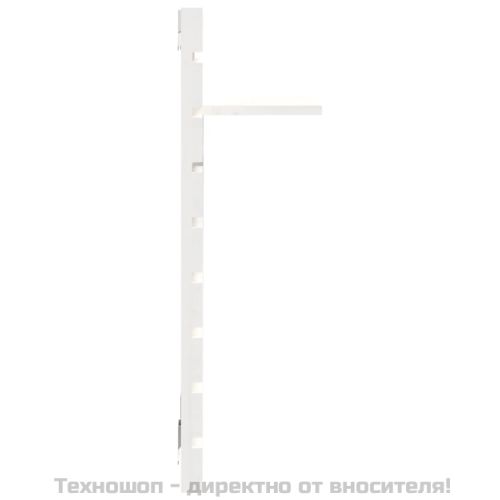 Нощни рафтове за стена, 2 бр, бели, борово дърво масив