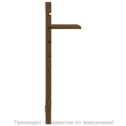 Нощни рафтове за стена, 2 бр, меденокафяви, борово дърво масив