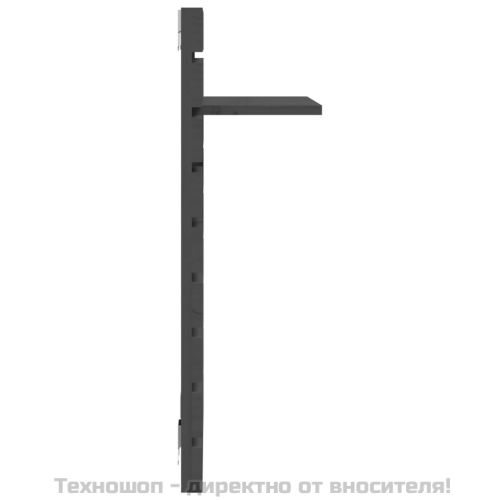 Нощни рафтове за стена, 2 бр, сиви, борово дърво масив