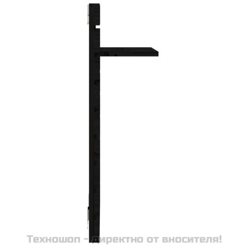 Нощни рафтове за стена, 2 бр, черни, борово дърво масив