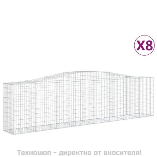 Габионни кошници арка 8 бр 400x50x100/120 см поцинковано желязо
