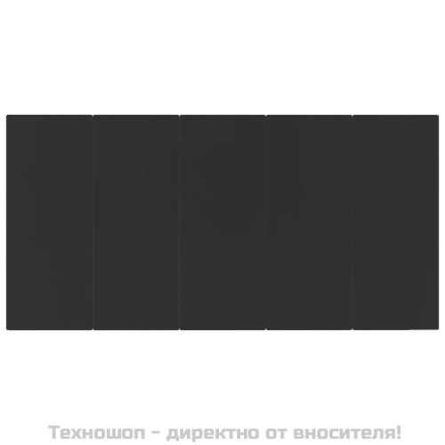 Градински трапезен комплект, 9 части, черен, полиратан