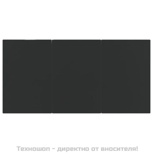 Градински трапезен комплект, 5 части, черен, полиратан