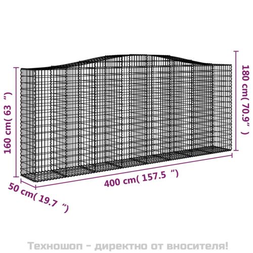 Габионни кошници арка 7 бр 400x50x160/180 см поцинковано желязо