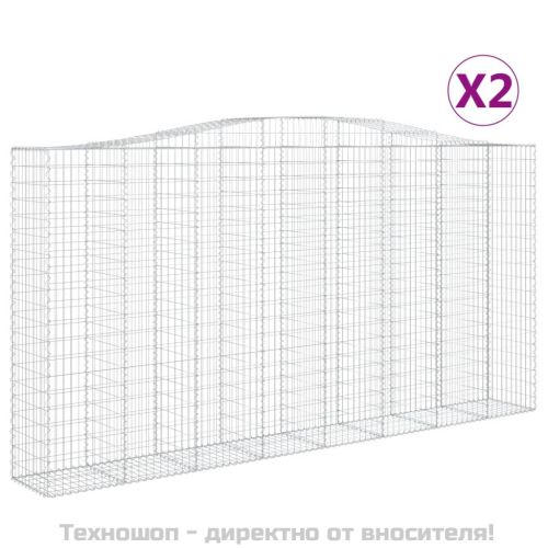 Габионни кошници арка 2 бр 400x50x200/220 см поцинковано желязо