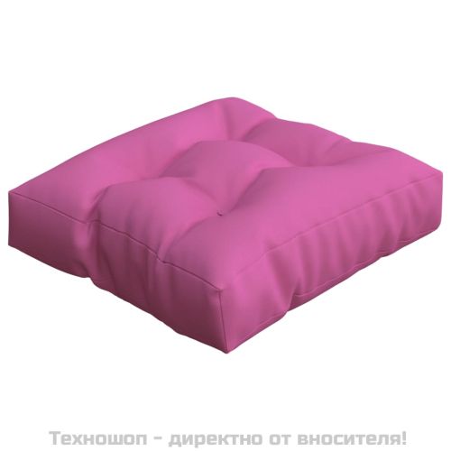 Палетна възглавница, розова, 60x60x12 см, текстил