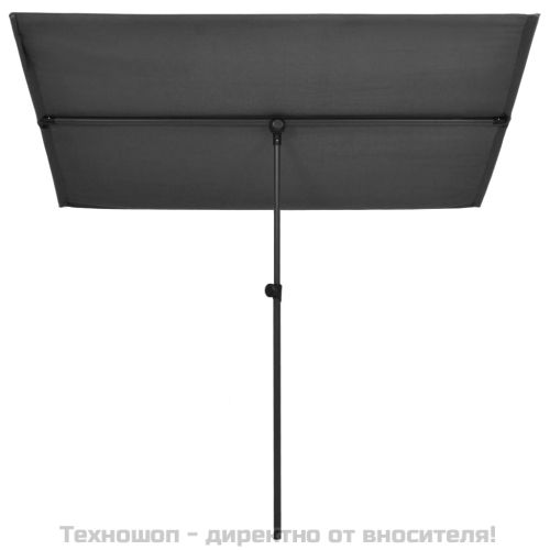Градински чадър с алуминиев прът, 180x110 см, антрацит