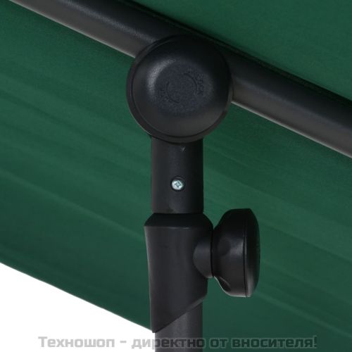 Градински чадър с алуминиев прът, 180x110 см, зелен