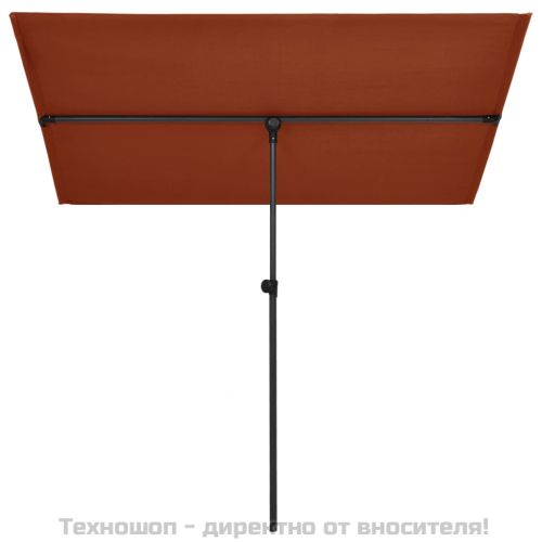 Градински чадър с алуминиев прът, 2x1,5 м, теракота
