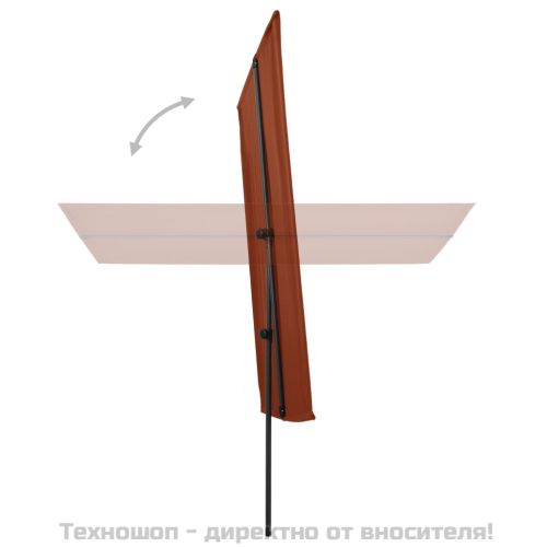 Градински чадър с алуминиев прът, 2x1,5 м, теракота