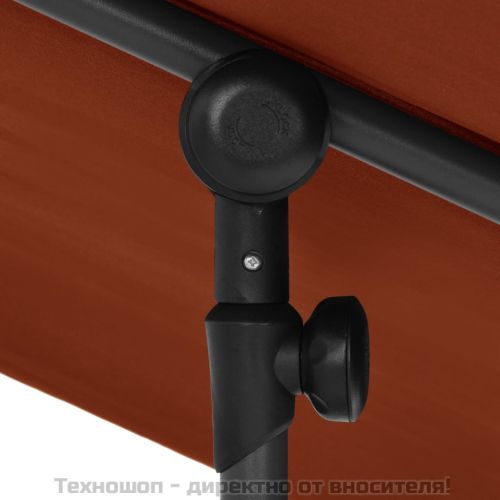 Градински чадър с алуминиев прът, 2x1,5 м, теракота