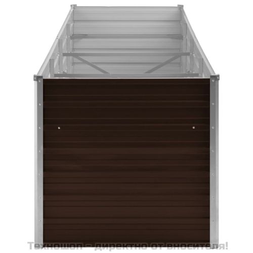Градинска висока леха кафява 320x80x77 см поцинкована стомана