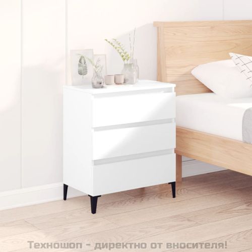 Сайдборд, бял, 60x35x70 см, инженерно дърво