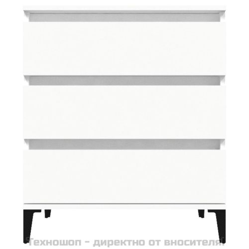 Сайдборд, бял, 60x35x70 см, инженерно дърво